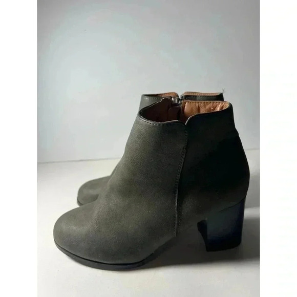 Olive Green Women's Ankle Boots - Picture 2 of 8